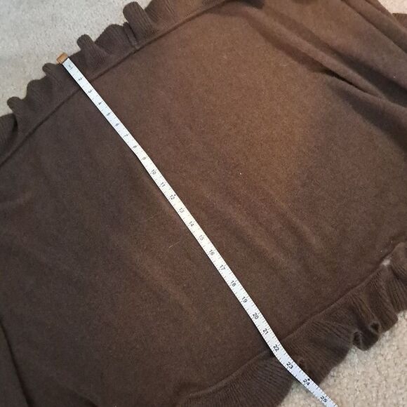 ShanaK Shawl Brown Ruffled Women's Wrap Ruffled Oversized Sweater Wrap One Size - Picture 7 of 7